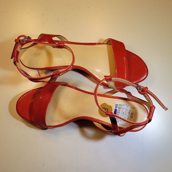 NINE WEST OPEN TOE ANKLE STRAP AND BUCKLE CLOSURE HEEL SANDAL - Picture 11 of 15